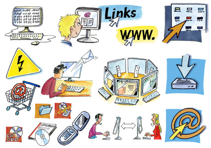 Cliparts des Niedersächsischen Bildungsservers (NiBiS) zu Computer und Technik