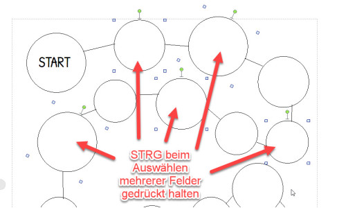 Spielplan mehrere Felder auswaehlen