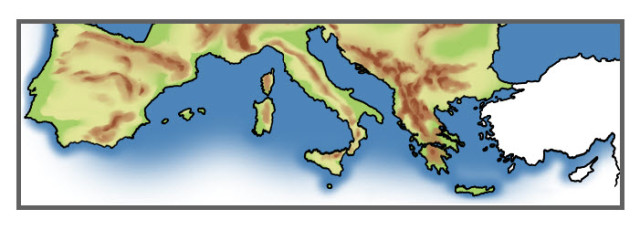 Mittelmeer Kartenausschnitt